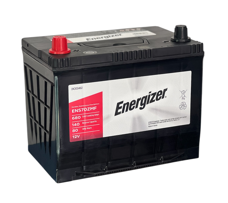 Energizer NS70ZMF battery with 680CCA, maintenance-free, and high-performance design