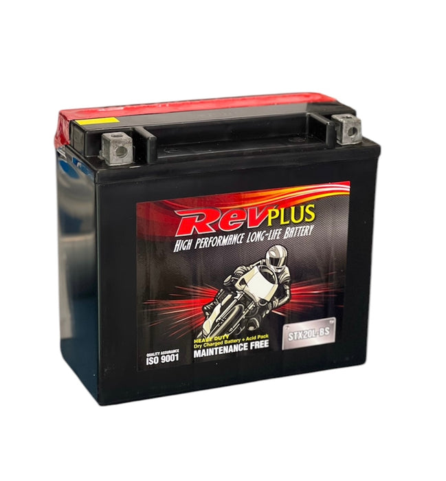 RevPlus STX20L-BS / YTX20L-BS Motorbike Battery