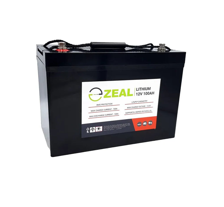 Zeal SLZ12V100S 100AH Lithium Battery - LiFePO4